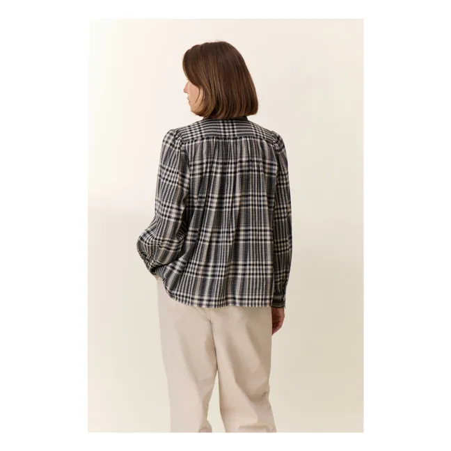 Blusa Claus Carreaux Coton Bio | Gris