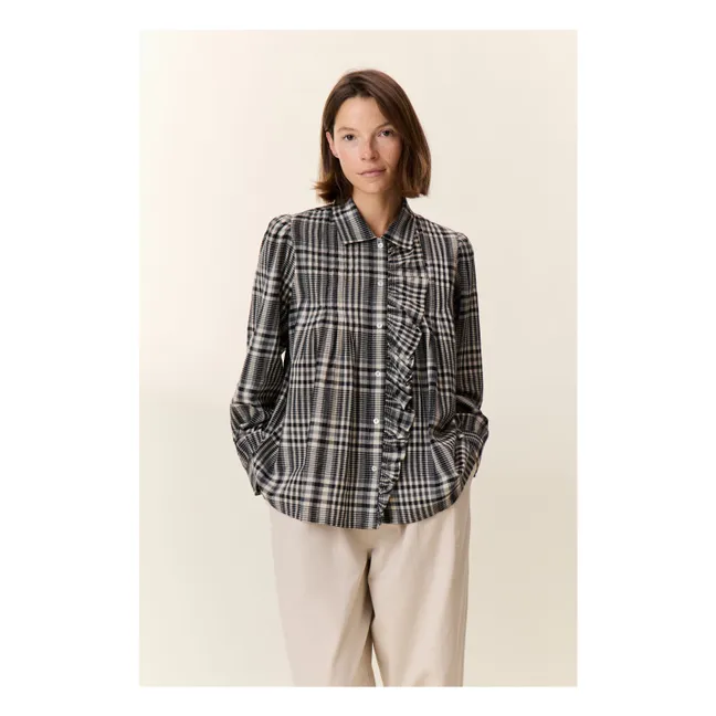 Blusa Claus Carreaux Coton Bio | Gris