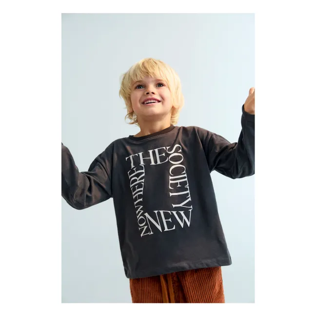 Oscar organic cotton long-sleeve T-shirt | Black