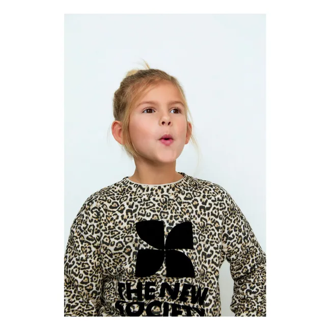Sudadera con logotipo de leopardo | Beige