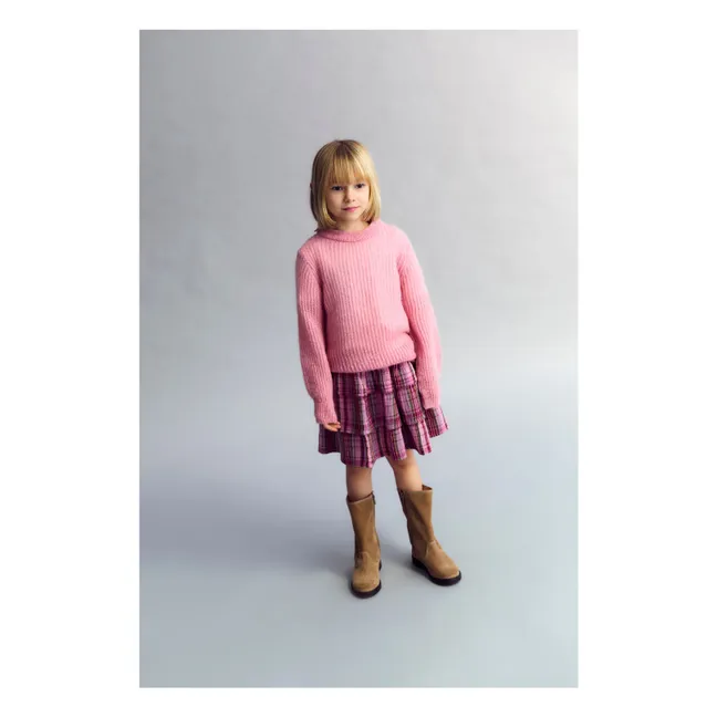 Falda Adriana de doble gasa de algodón | Rosa