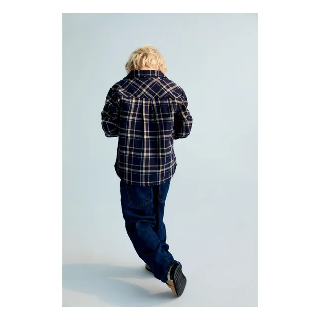 Chemise John Carreaux Coton Bio | Bleu marine