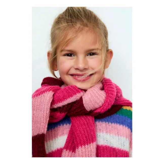 Pull Astrid Rayé Mohair | Rose