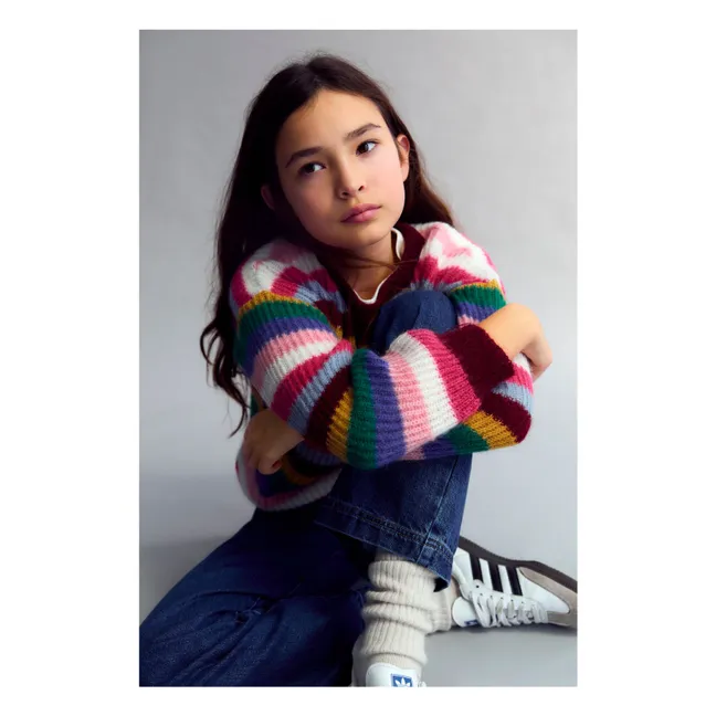 Pull Astrid Rayé Mohair | Rose