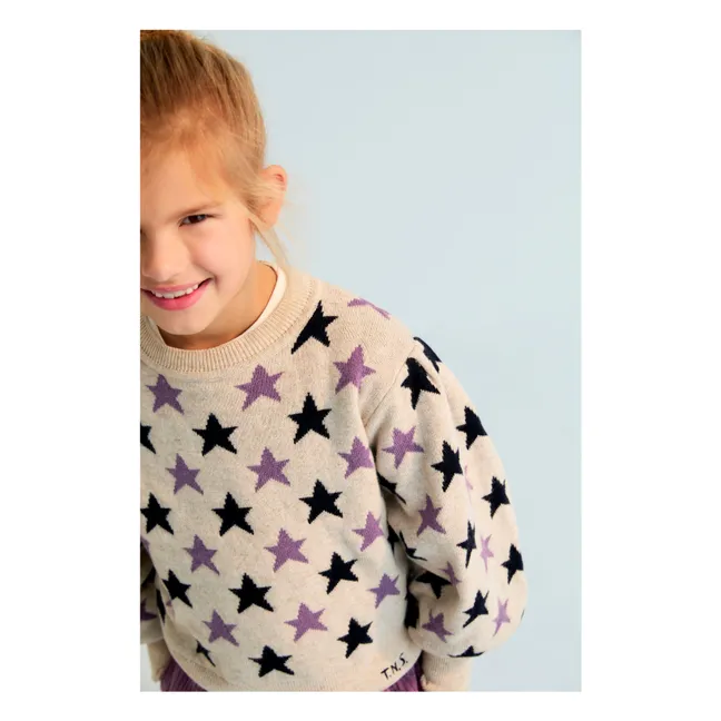 Ximena Etoiles Wool and Recycled Fiber Sweater | Beige