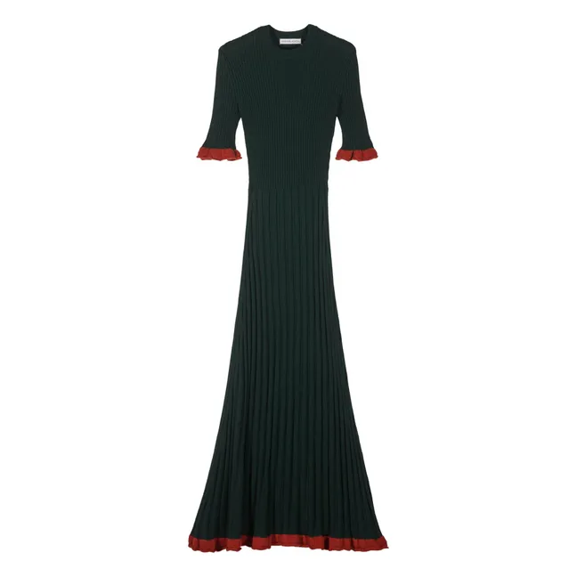 Magda Extra Fine Merino Wool Dress | Dark green