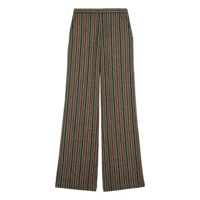 Lova Striped Wool Pants | Grey