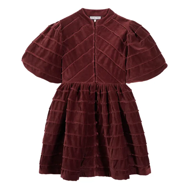 Robe Daisy Velours | Lie de vin