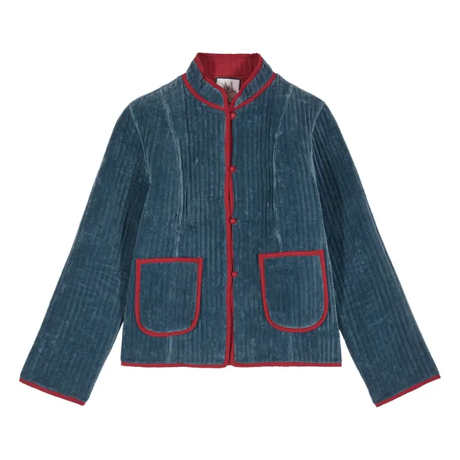 Fittonia Quilted Jacket | Grey blue