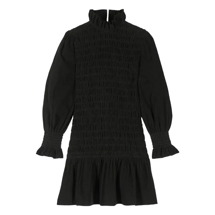 Robe Courte Aleria Velours Côtelé | Noir- Image produit n°0