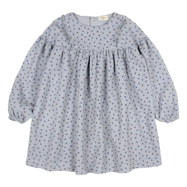 Robe Soft Velours Côtelé Coton Bio | Bleu gris