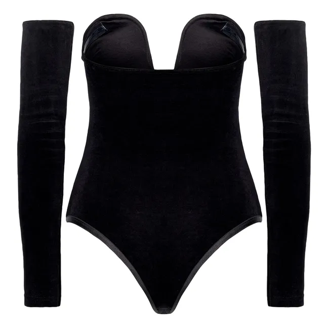 Body Picante Samt | Schwarz