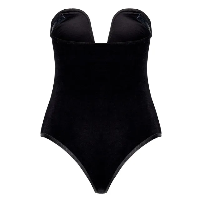 Diana Velvet bodysuit | Black