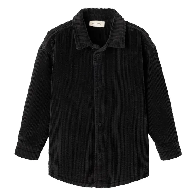 Camisa de pana de algodón orgánico Padow | Negro