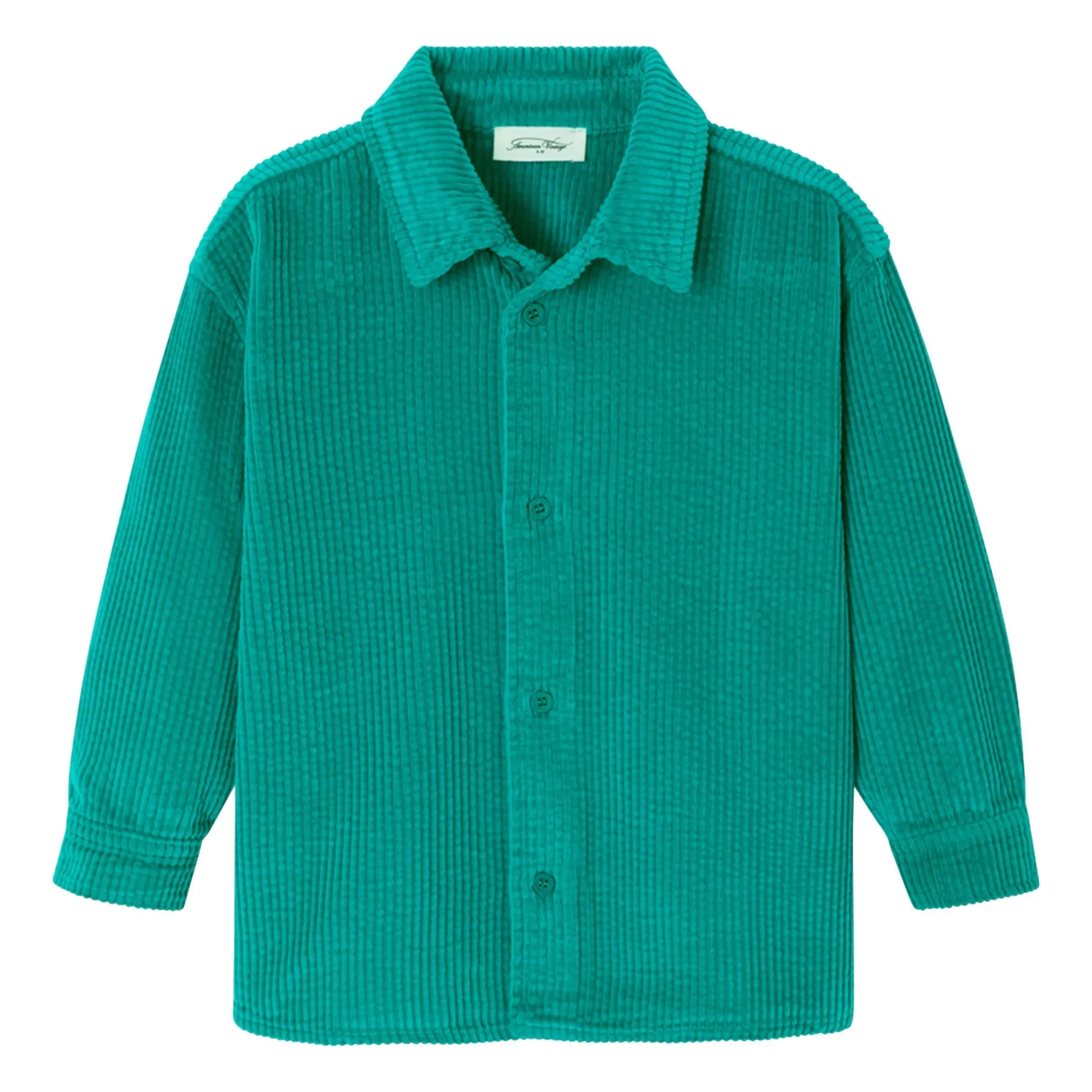 American Vintage Green Padow Organic Cotton Corduroy Shirt