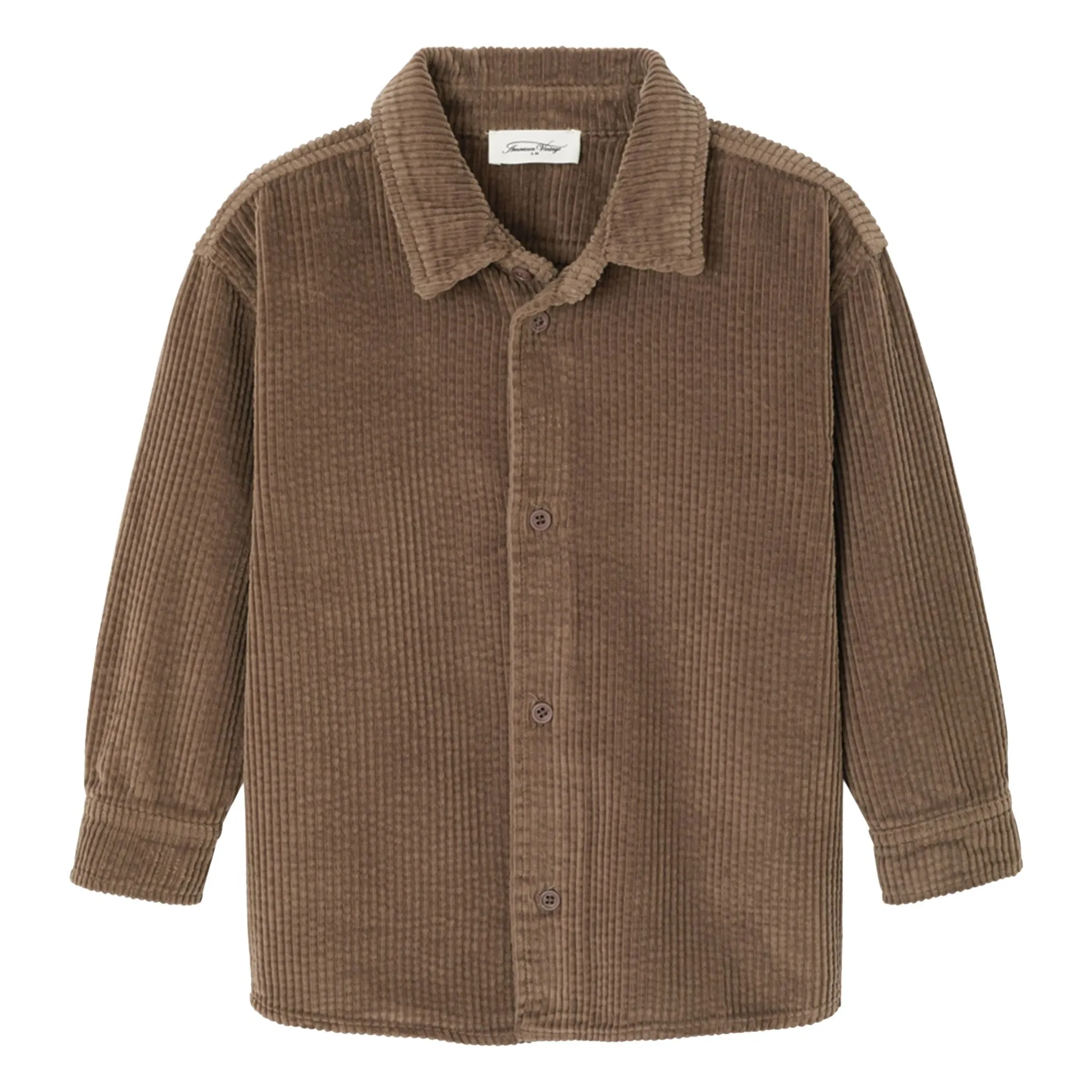 American Vintage Brown Padow Organic Cotton Corduroy Shirt