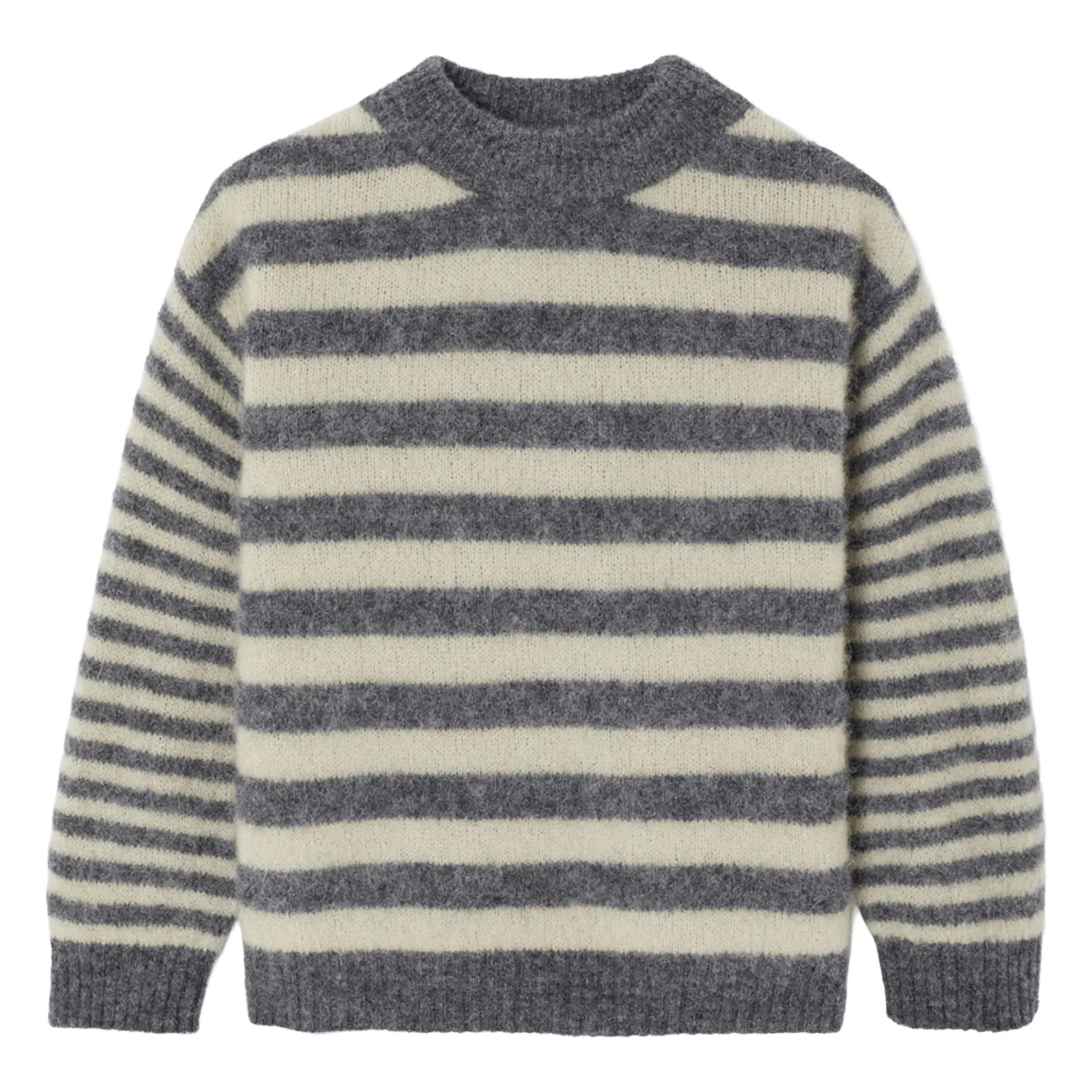 American Vintage Grey Vitow Striped Alpaca Sweater