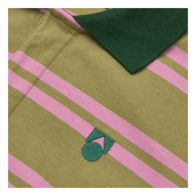 Gestreiftes Poloshirt aus Bio-Baumwolle | Beige