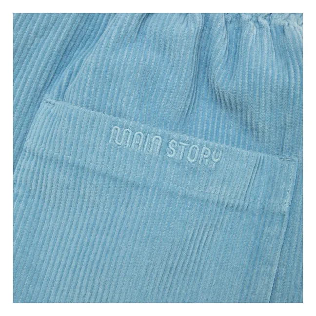 Pantalon Lounge Velours Côtelé Coton Bio | Bleu Clair