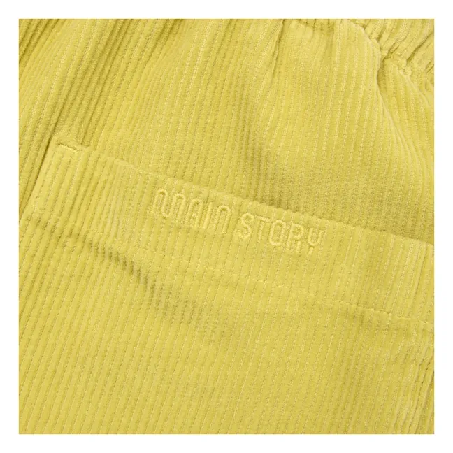 Lounge-Hose aus geripptem Velours Bio-Baumwolle | Gelb