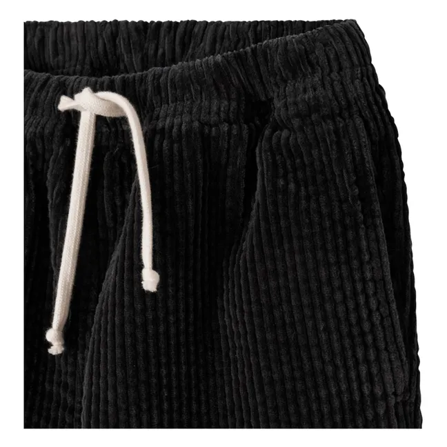 Pantalones de pana de algodón orgánico Padow | Negro