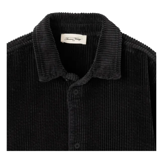 Chemise Velours Côtelé Padow Coton Bio | Noir