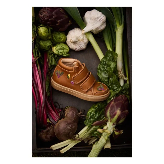 Fall Harvest Scratch Sneakers - Uniqua Collection | Cognac