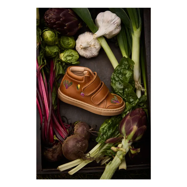 Sneakers con graffi del raccolto autunnale - Collezione Uniqua | Cognac- Immagine del prodotto n°2