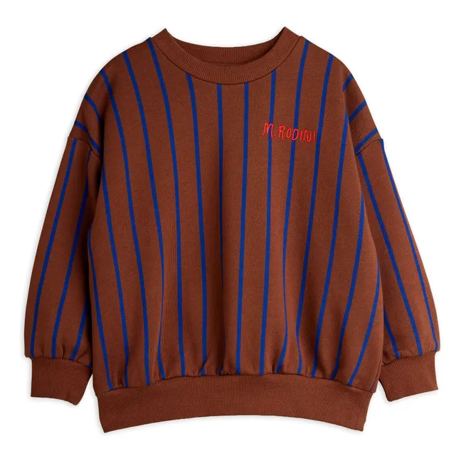 Gestreifter Sweat Bio-Baumwolle | Braun