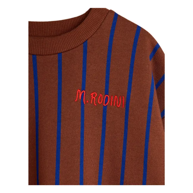 Sweat Rayures Coton Bio | Marron