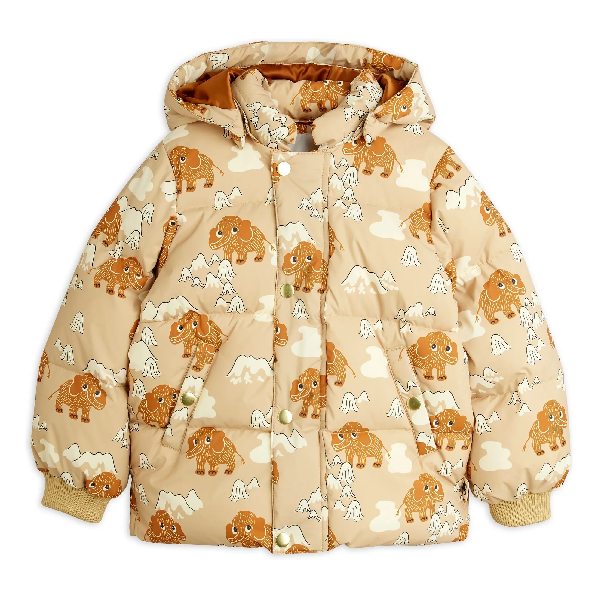 Mini Rodini Beige Mammoth Down Jacket