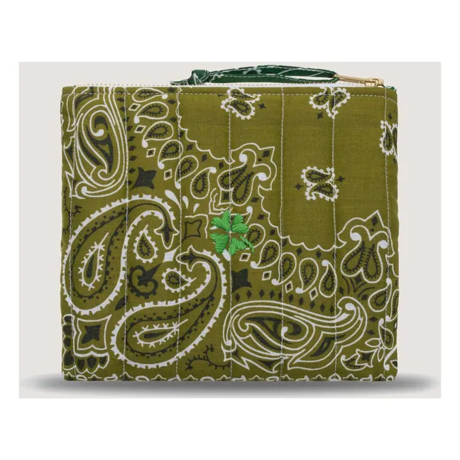 Mini Pochette Zippée Matelassée Trefle | Bronze