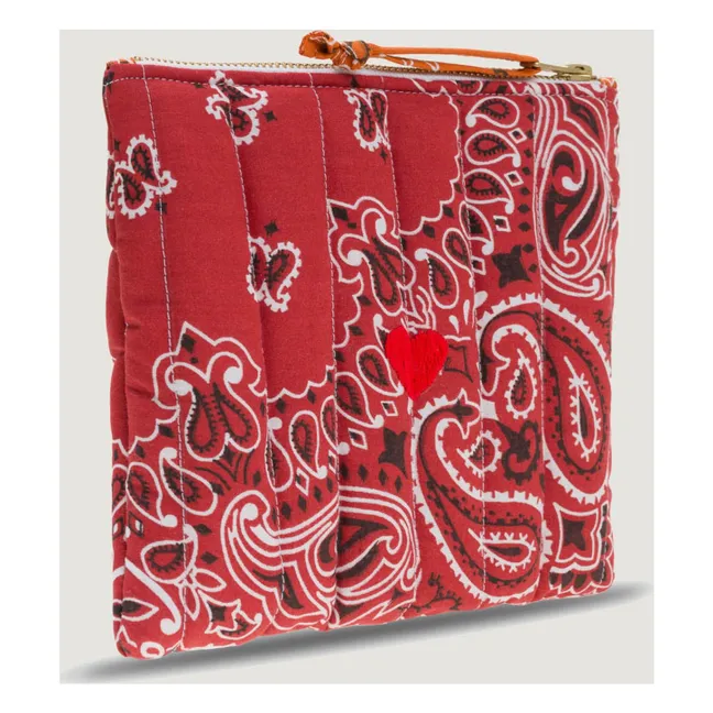 Mini Zipped Heart Pouch | Red