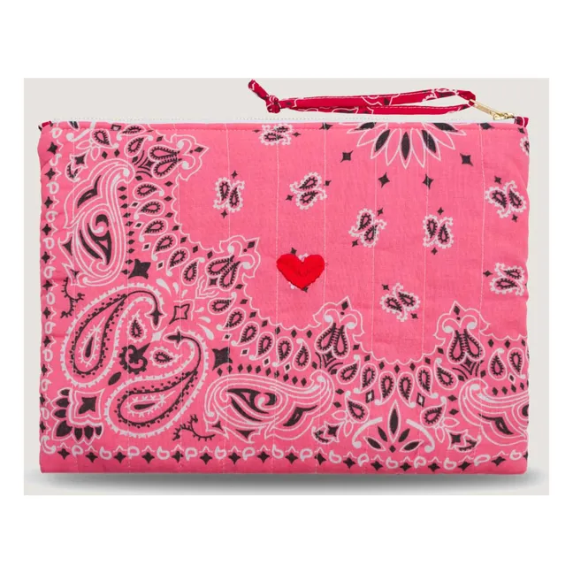 Pochette Zippée Matelassée Coeur | Rose bonbon