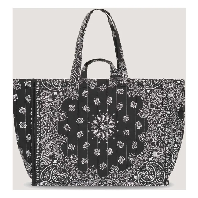 Maxi Cabas Matelassé Happy Face | Noir