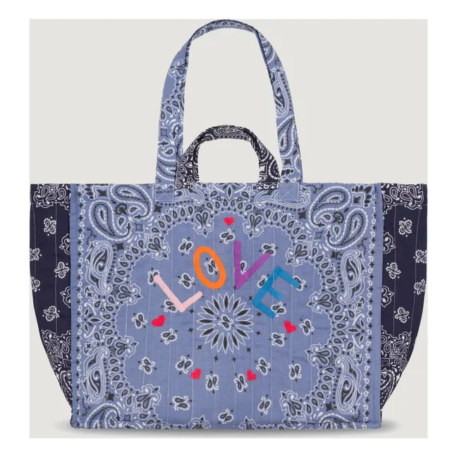 Maxi Cabas Quilted Love | Blau