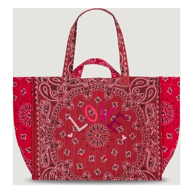 Maxi Cabas Matelassé Love | Rouge