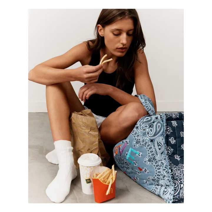 Maxi Cabas Matelassé Love | Bleu- Image produit n°2