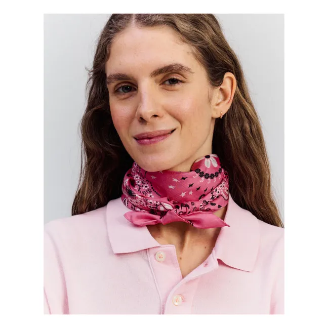 Kleines Seidenbandana | Rosa