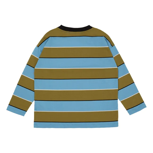 Gestreiftes T-Shirt Jersey Bio-Baumwolle | Hellblau