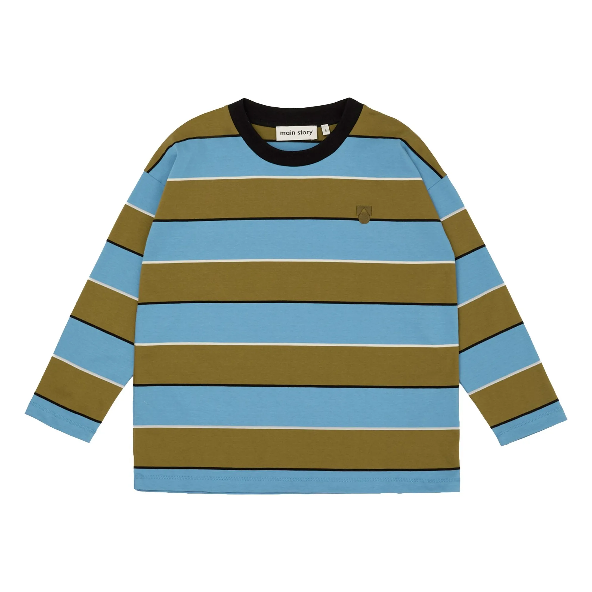 Main Story Light Blue Striped Jersey Organic Cotton T-Shirt