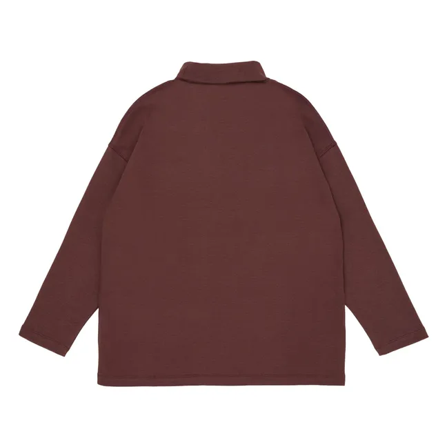 Ribbed organic cotton turtleneck sweaters | Burgundy