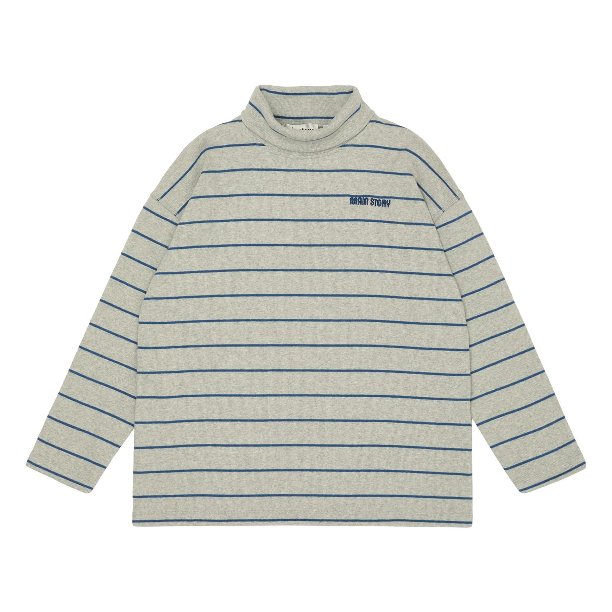 Main Story Grey Ribbed Organic Cotton Turtleneck Sweater