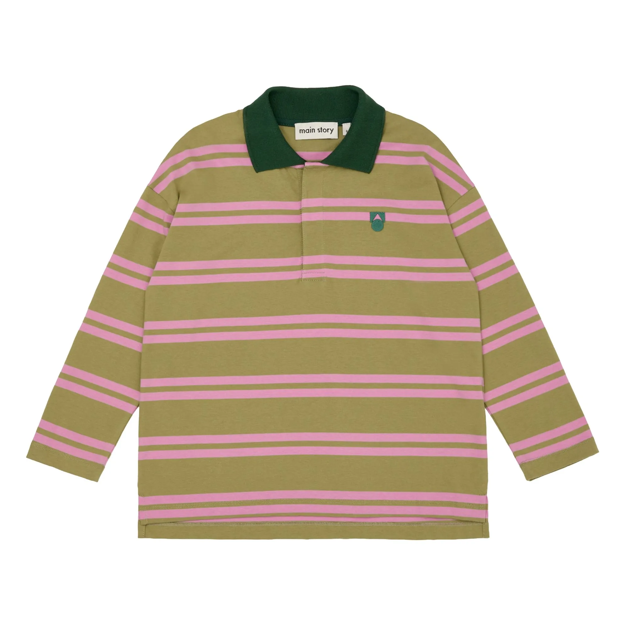 Main Story Beige Striped Organic Cotton Polo Shirt