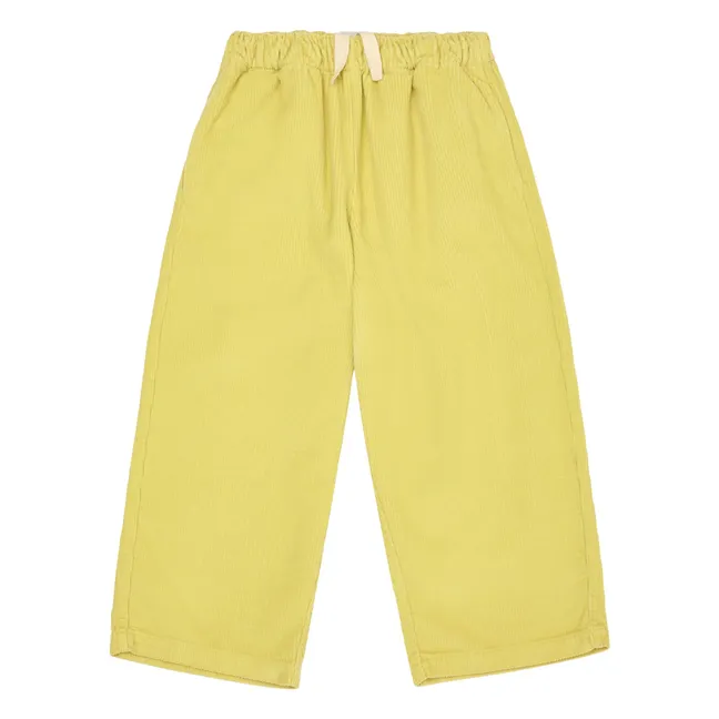 Pantalon Lounge Velours Côtelé Coton Bio | Jaune