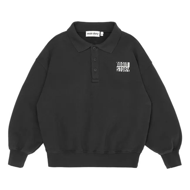Sweat Polo Coton Bio | Noir