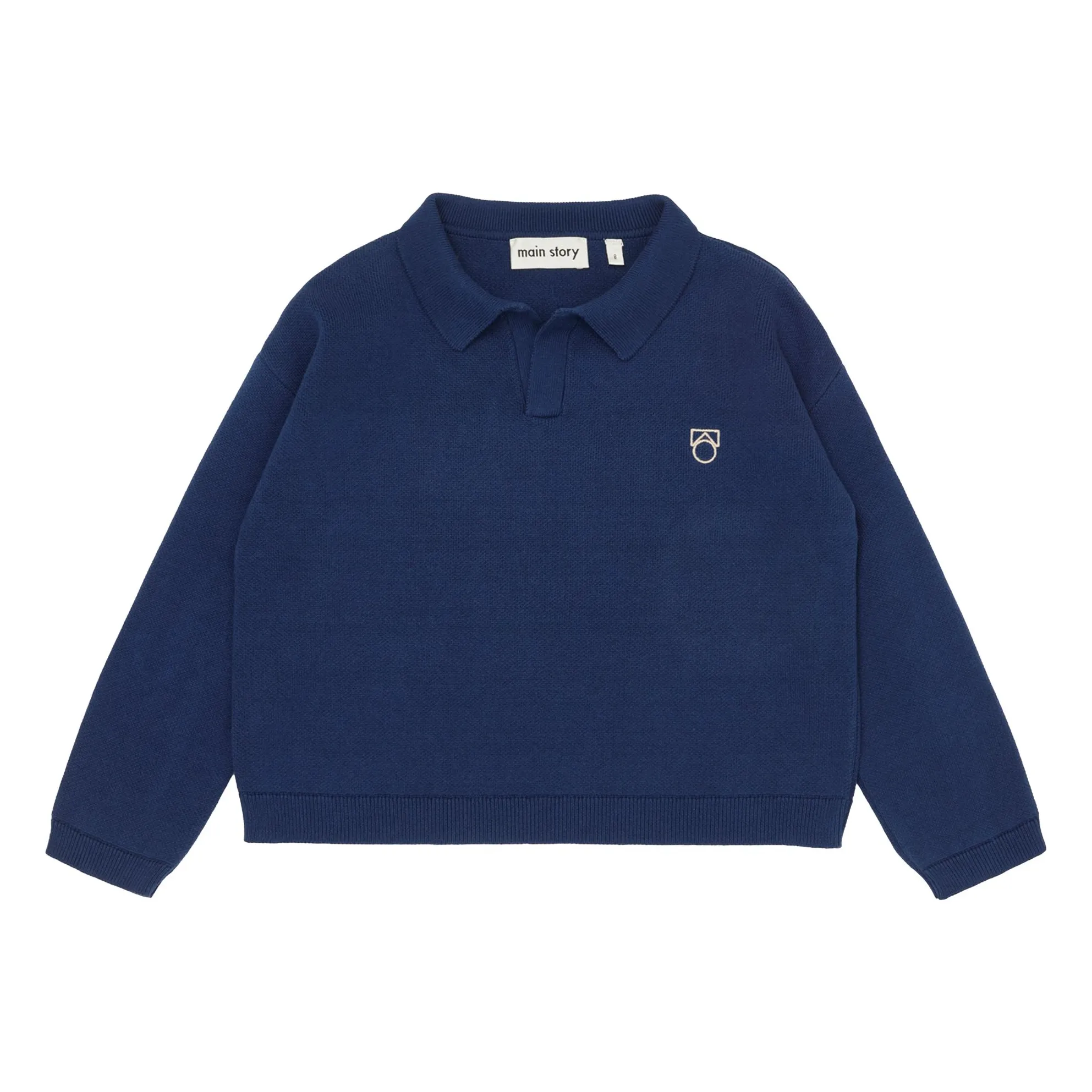 Main Story Navy Blue Wool Polo Sweater