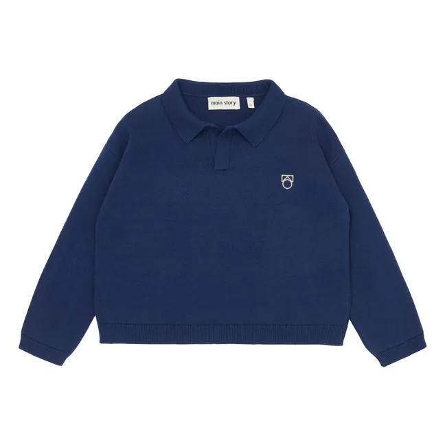 Pull Polo Laine | Bleu marine