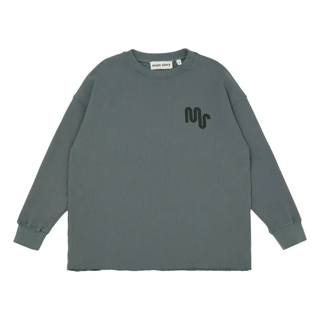 Camiseta Waffle de algodón ecológico | Gris