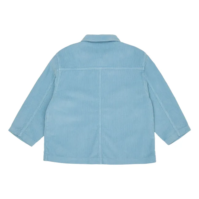 Überhemd aus geripptem Velours Bio-Baumwolle | Hellblau